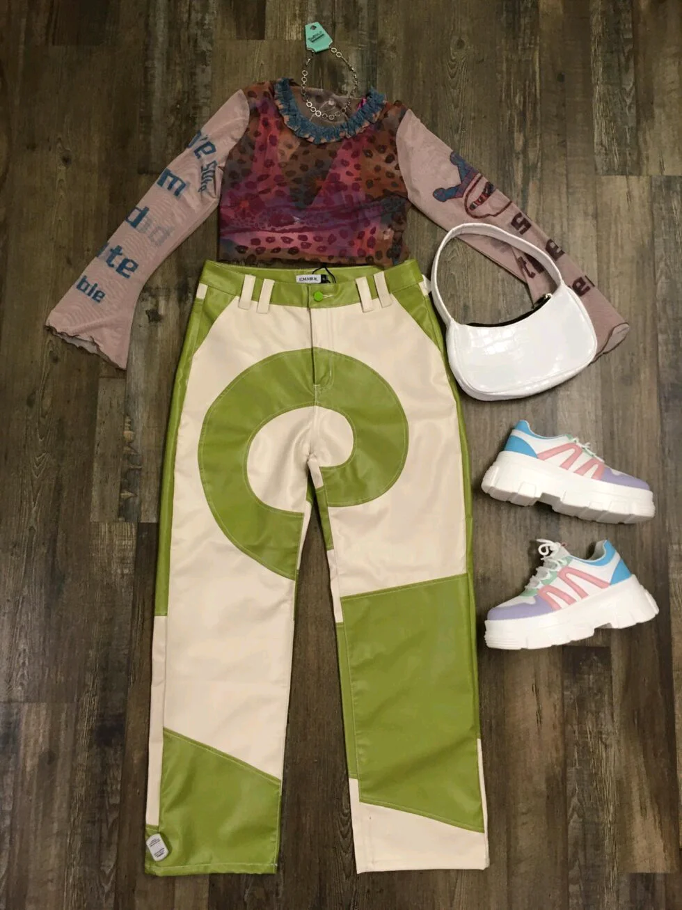 4.3 MA1 PVC Swirl Pants 980x1307