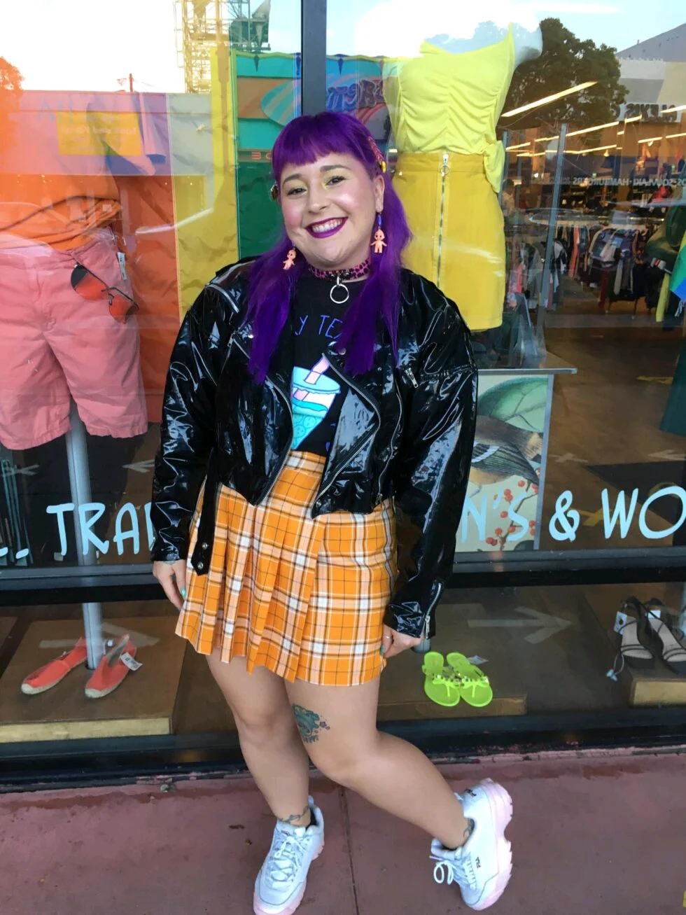 7.6 CA7 Orange Plaid Skirt 980x1307